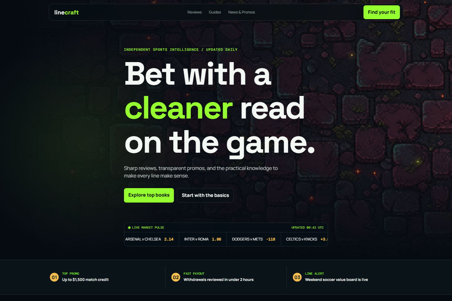 LineCraft Sports Intelligence website preview
