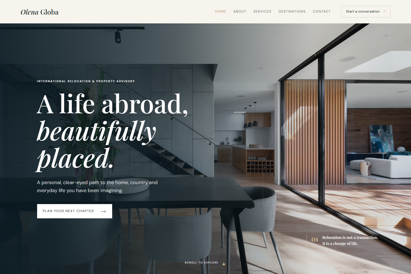 Olena Globa relocation website preview